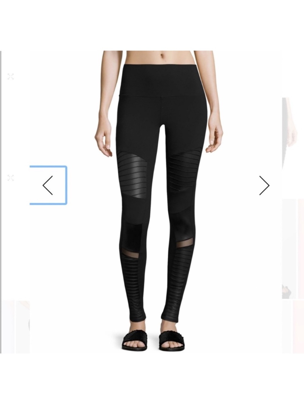 Alo High-Waist Black Moto Mesh Leggings